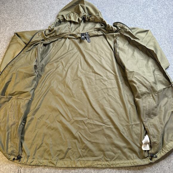 ADIDAS Jacket Gym Running Military Green Size L 3 Stripe Full Zip - Picture 9 of 13
